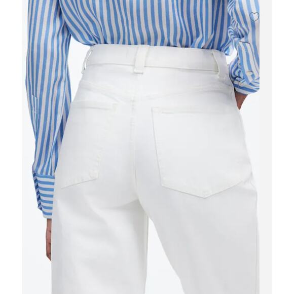 The Petite Perfect Vintage Wide-Leg Crop Jean in Tile White Size 28P - Picture 4 of 7